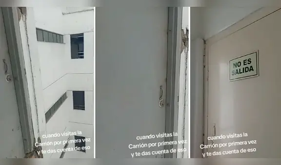 Visitan Instituto Carrión y hallan puerta con salida al vacío en el piso más alto : “Es otro universo académico”