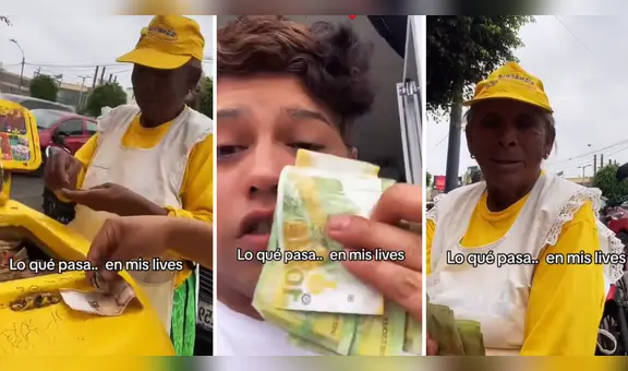 Heladera de tercera edad llora al recibir ayuda de tiktoker peruano: "Le llegó un ángel"