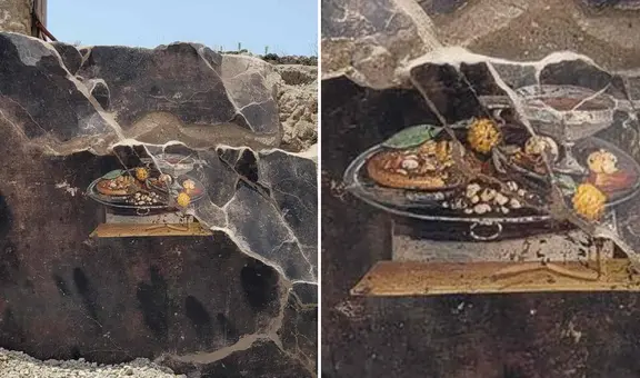 ¿Pizza en la Edad Antigua? Investigadores hallan la imagen de platillo en un mural de Pompeya