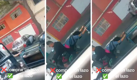 Joven sorprende al llevar carretilla de singular manera y usuarios reaccionan: "Yo aferrada a mi ex"