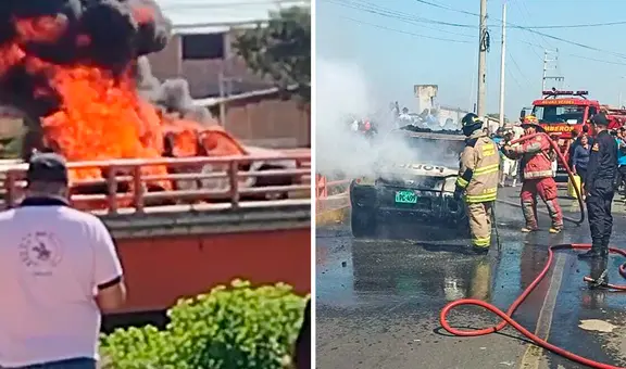 Tumbes: contrabandistas queman patrullero de la Policía durante intervención en Aguas Verdes