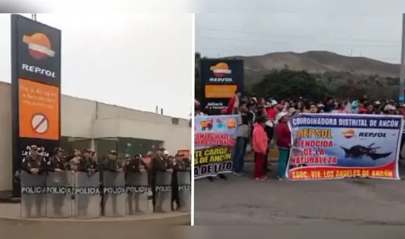 Derrame de petróleo en Ventanilla: ciudadanos perjudicados marchan frente a la refinería La Pampilla