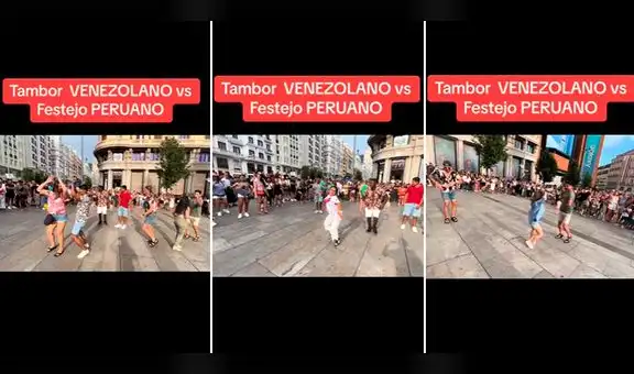 Festejo peruano vs. tambor venezolano: jóvenes se baten a duelo en España y se vuelven virales