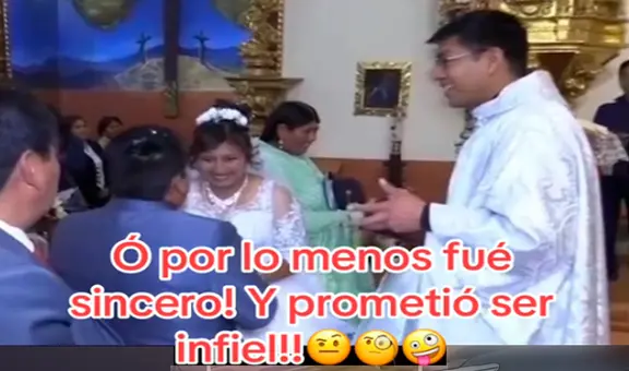 Novio promete ser infiel en plena boda y usuarios reaccionan: “Los nervios lo volvieron sincero”