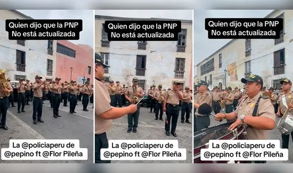 Policías tocan canción de Flor Pileña y redes enloquecen: “¿Dónde los contrato para mi fiesta?"