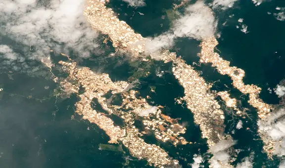 Imágenes de la NASA revelan 'ríos de oro' en la selva peruana a causa de la minería ilegal