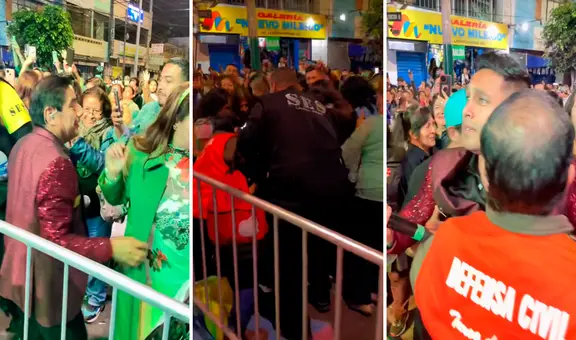 Público se emociona y tira al piso a cantante Jonathan Rojas durante presentación en Magdalena