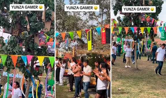 ¿Yunza gamer?: captan a jóvenes bailando alrededor de árbol decorado con juegos electrónicos