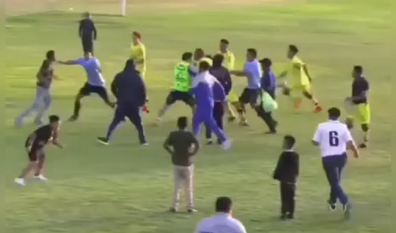 Copa Perú: partido terminó en una batalla campal entre jugadores e hinchas en Moquegua