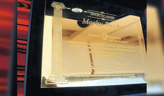 Desaparece placa que reconoce a Machu Picchu como maravilla