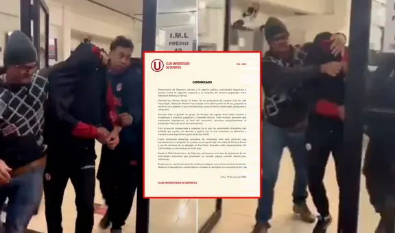 Universitario expresó enérgico rechazo a la detención de su preparador físico por presunto racismo
