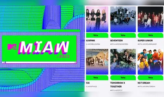 MTV MIAW 2023: ¿cómo votar por BLACKPINK, SUPER JUNIOR u otros artistas de k-pop?