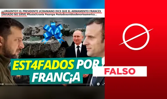 Volodímir Zelenski, presidente de Ucrania, no anunció que el armamento enviado por Francia “no sirve”