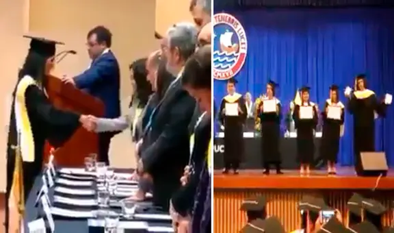 Estudiante de la PUCP destroza diploma en plena graduación y desata caos en redes