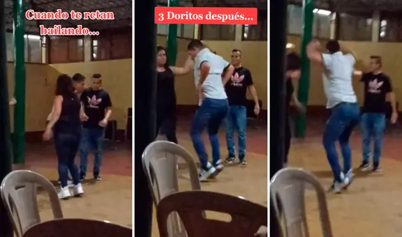 Joven lo reta a bailar y rompe la pista con espectacular coreografía del “Siqui Siqui”