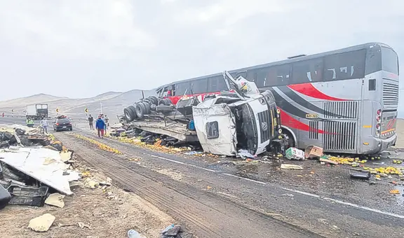 Áncash: choque de camión con bus interprovincial deja 2 muertos y 20 heridos