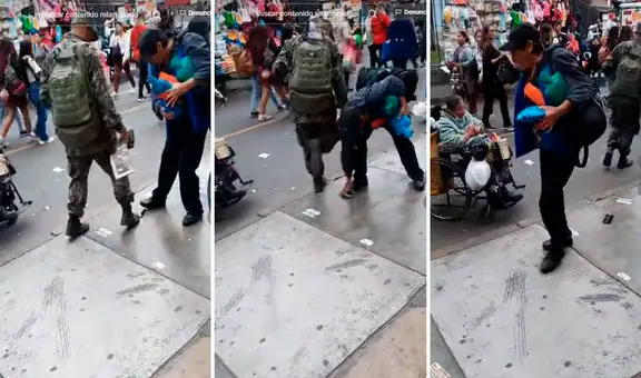 Peatones ‘pelean’ al hallar celular en el piso del Mercado Central y terminan troleados