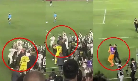 La fuerte agresión de Calcaterra al arquero suplente de Corinthians por atrás que no se vio en TV