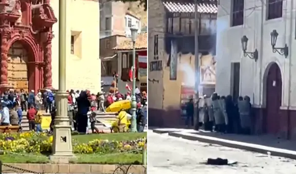 Protestas en Perú: Policía lanza bombas lacrimógenas a manifestantes en Huancavelica