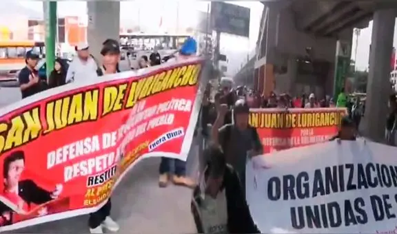 Vecinos de SJL marchan hacia el centro de Lima en contra del Gobierno de Dina Boluarte