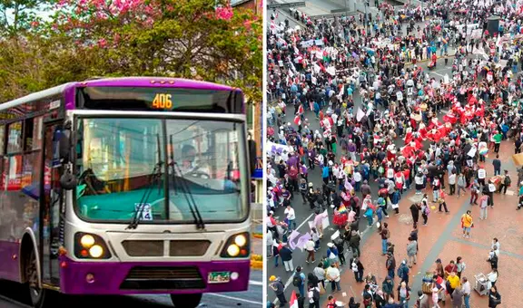 Servicio 404 del Corredor Morado desvía su recorrido por manifestaciones en el Centro de Lima