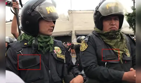 'Marcha nacional': policías no usan marbetes reglamentarios impidiendo ser identificados