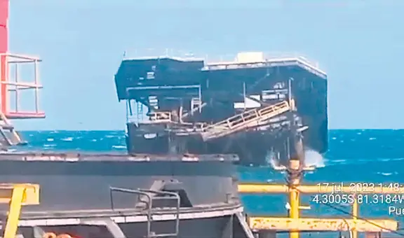 Piura: así fue el desplome de la plataforma petrolera OO del lote Z-2B en Talara