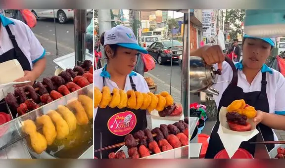 Peruana sorprende al vender picarones de fresa y maíz morado en Gamarra: “Perú es otro level”