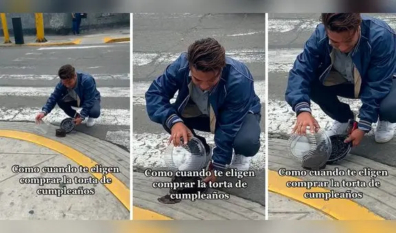 Joven compra torta de cumpleaños, se le cae y su reacción se vuelve viral: "Tenía garantías"
