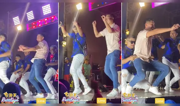 Hermano del vocalista de la agrupación Russkaya se roba el show con sus pasos de baile