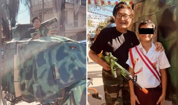 Mujer de 78 años usa atuendo militar para desfilar con su nieto en Pucallpa: “¡Que sean eternas!”