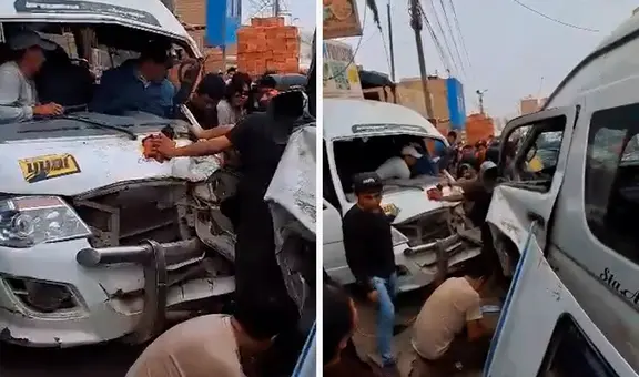 Lurigancho-Chosica: cústers de transporte público se chocan y dejan como saldo 6 heridos en Cajamarquilla