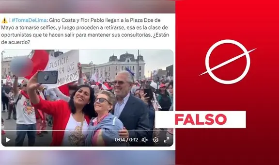 Flor Pablo y Gino Costa no se retiraron de la 'Marcha Nacional' del 19 de julio “tras tomarse esta foto”