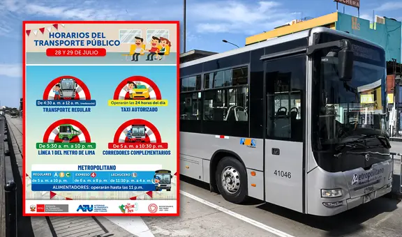 ¿Cómo serán los horarios de atención en el Metropolitano, Metro de Lima y corredores por Fiestas Patrias?