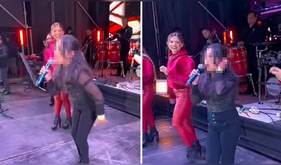 Niña sorprendió a vocalistas de Corazón Serrano durante concierto en Huaraz