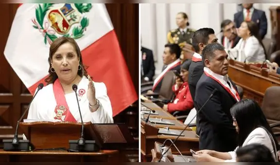 Congresistas dan la espalda a Dina Boluarte durante su mensaje a la nación