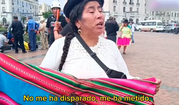 Mujer denuncia que PNP le colocó bomba lacrimógena durante protestas en plaza Dos de Mayo