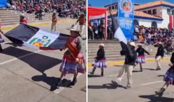 Ciudadanos desfilaron con banderas negras por Fiestas Patrias en Cusco: “Es la tristeza de nuestro país”