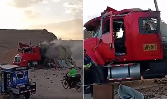 Así se vio la explosión de camión cisterna que dejó 2 heridos en Arequipa