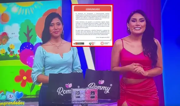 MTC anuncia acciones legales contra programa 'Emprendedor ponte las pilas' por exposición de menores