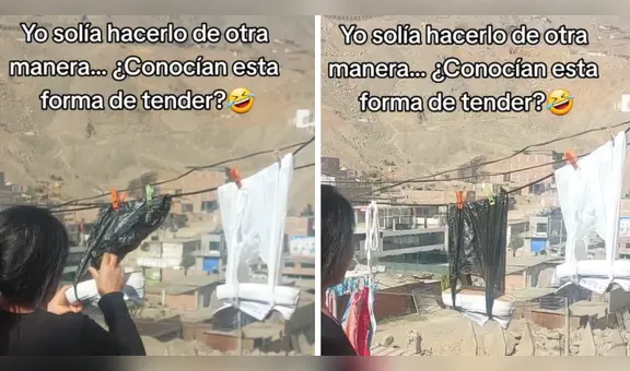 Mujer peruana enseña a su hija peculiar manera de tender las zapatillas: “Qué buena idea”