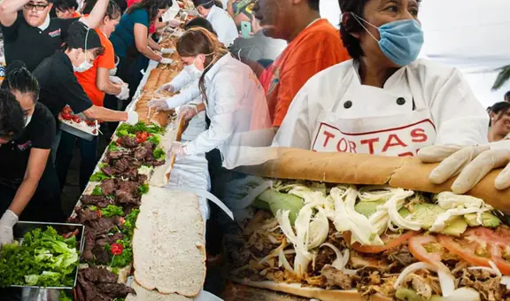 ¡El sándwich más grande del mundo! México rompe récord con bocadillo de 75 metros