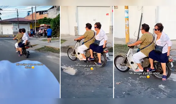 Adultas mayores salen a pasear en moto por calles de Iquitos: “Mi amiga y yo en unos años”