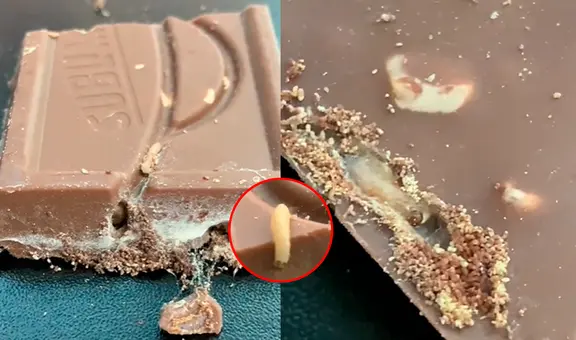 Periodista peruano compra chocolate y queda en shock al encontrar gusanos: “Me voy a morir”