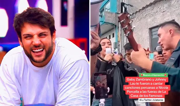 'La casa de los famosos': Gaby Zambrano y Johnny Lau alientan a Nicola Porcella al ritmo de 'Contigo Perú'