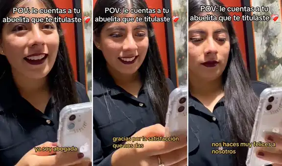 Joven peruana se titula como abogada y su abuelita le dedica tierno mensaje: “Este logro es nuestro”