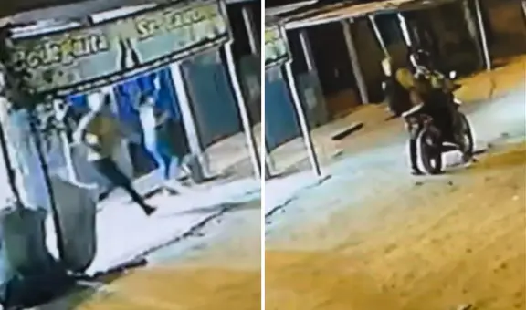 Cámaras captan a delincuentes disparando a empresaria en Piura