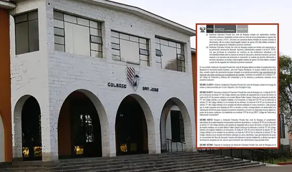 Indecopi sancionó con S/241.000 a colegio particular San José de Arequipa por caso de bullying