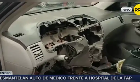 Desmantelan auto de médico mientras estaba de guardia en hospital de la FAP