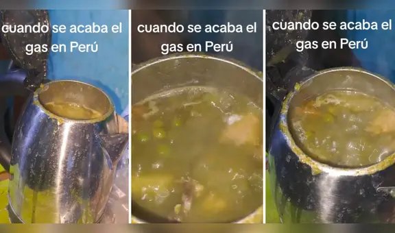 “Solo en Perú”: se le acaba el gas y se hace viral por hervir sus alimentos de peculiar manera